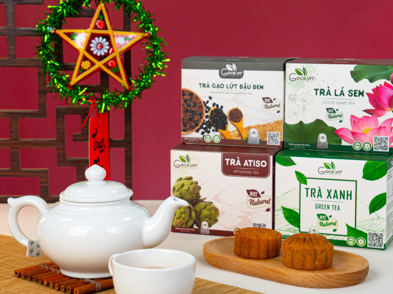 Goce Tea - Top 4 types of tea combined with moon cakes