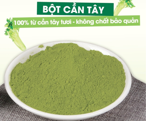 Bột rau cần tây nguyên chất đảm bảo an toàn cho sức khỏe